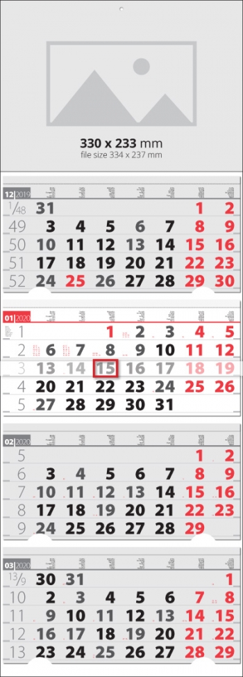 Calendar 4 monhts  Календар 4 тела Елит Черен 2019  Werbekalender 4-monat 